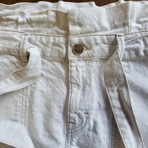 Free People Splendor In The Grass Front Tie Paper Bag Waist Mini Skirt Size 8 - Picture 8 of 16